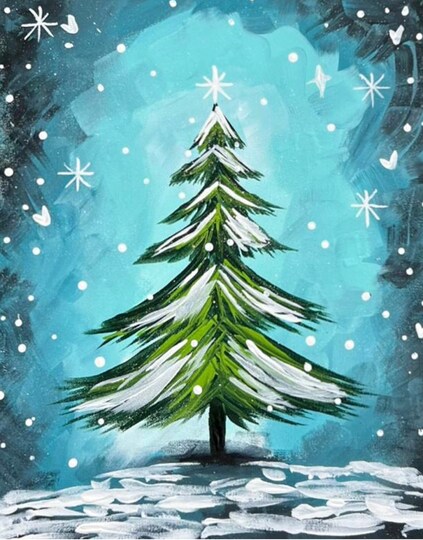 Magical Christmas Tree Paint Party